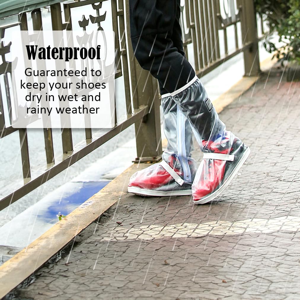 Waterproof Rain Shoe Covers for Men & Women - Reusable Non-Slip Overshoes & Galoshes for Walking, Commuting & Outdoor Activities