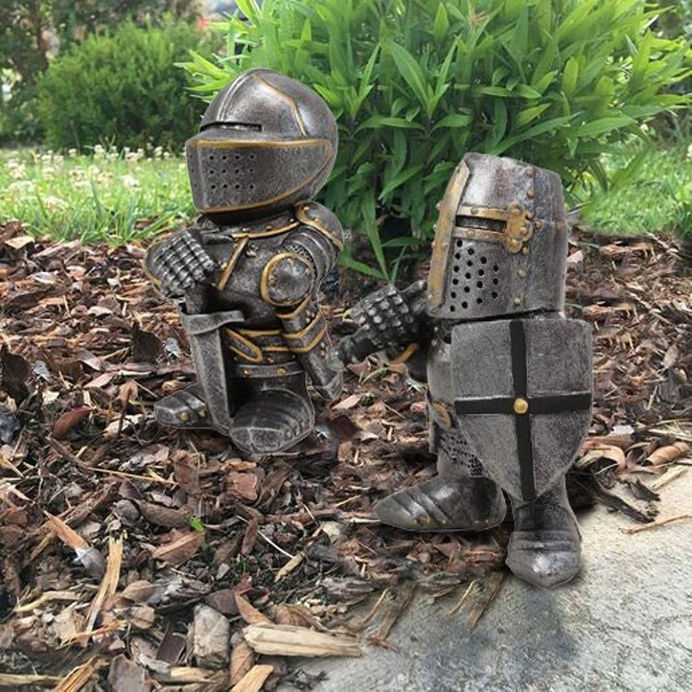 Knight Gnome Garden Statues - Outdoor Sculptures for Yard Decor & Lawn Art | Perfect for Patio, Garden, and Landscape Decoration