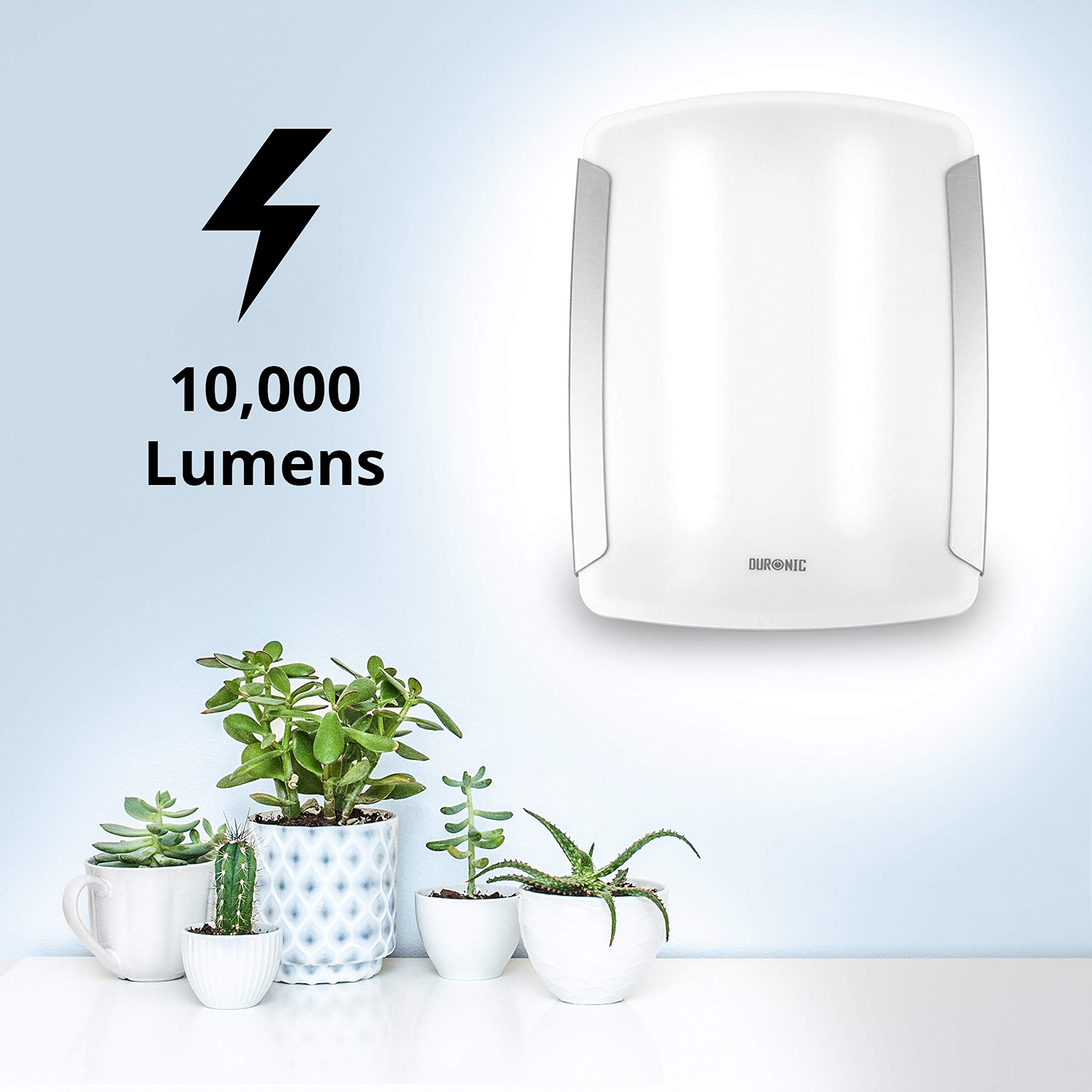 Duronic SADV1 Light Therapy Lamp - 10,000 Lumens Portable Daylight SAD Light Box for Seasonal Affective Disorder & Winter Depression Relief - Natural Sunlight Therapy Lamp for Home, Office, and Travel Use
