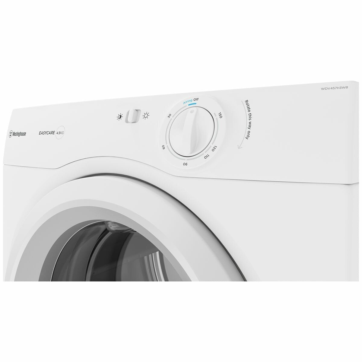 Westinghouse 4.5kg Vented Clothes Dryer WDV457H3WB - Compact & Energy Efficient Laundry Solution for Apartments, Small Homes & RVs