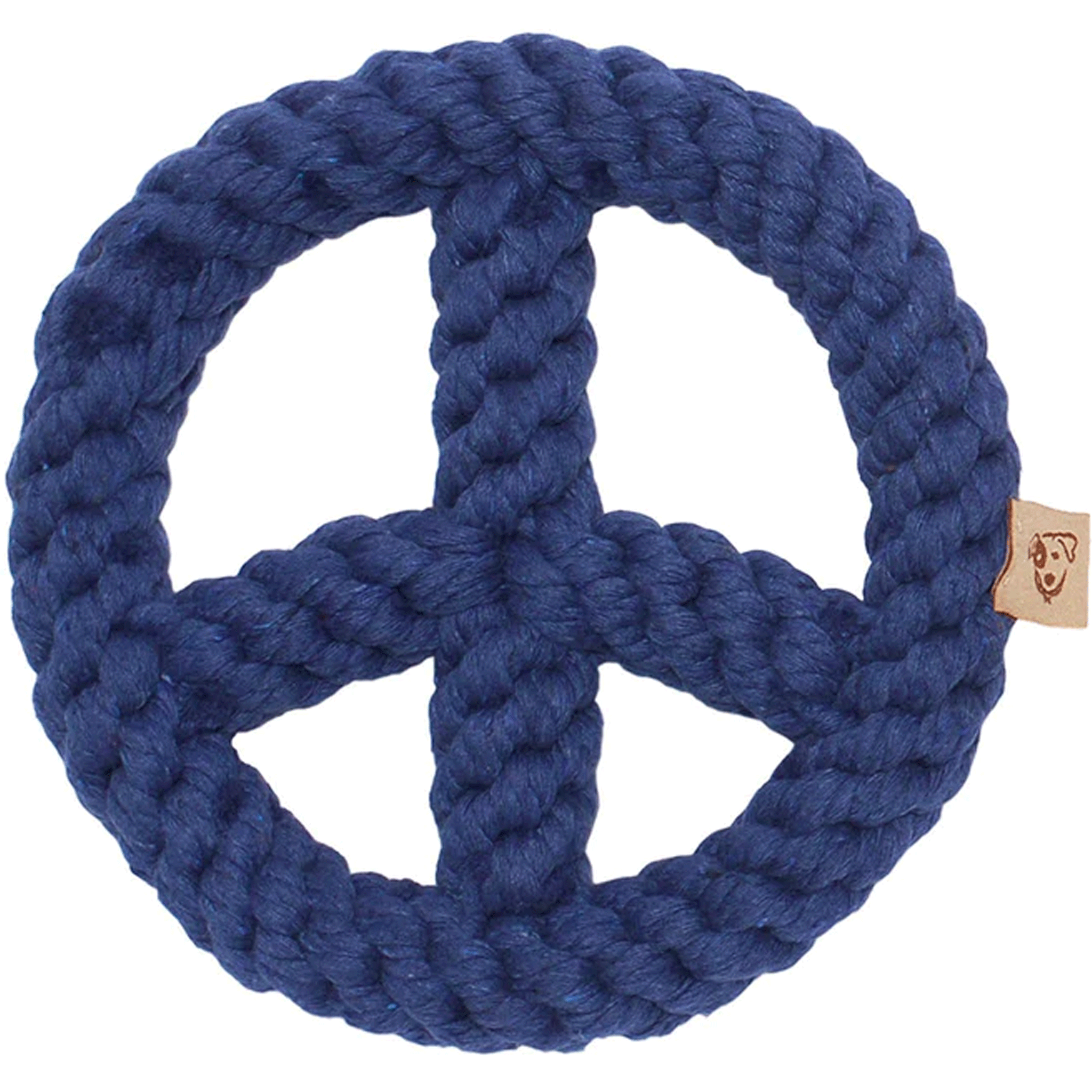 Jax & Bones Rope Peace Sign Blue Dog Toy - Durable Chew Toy for Small & Medium Dogs - Perfect for Playtime, Training & Outdoor Activities