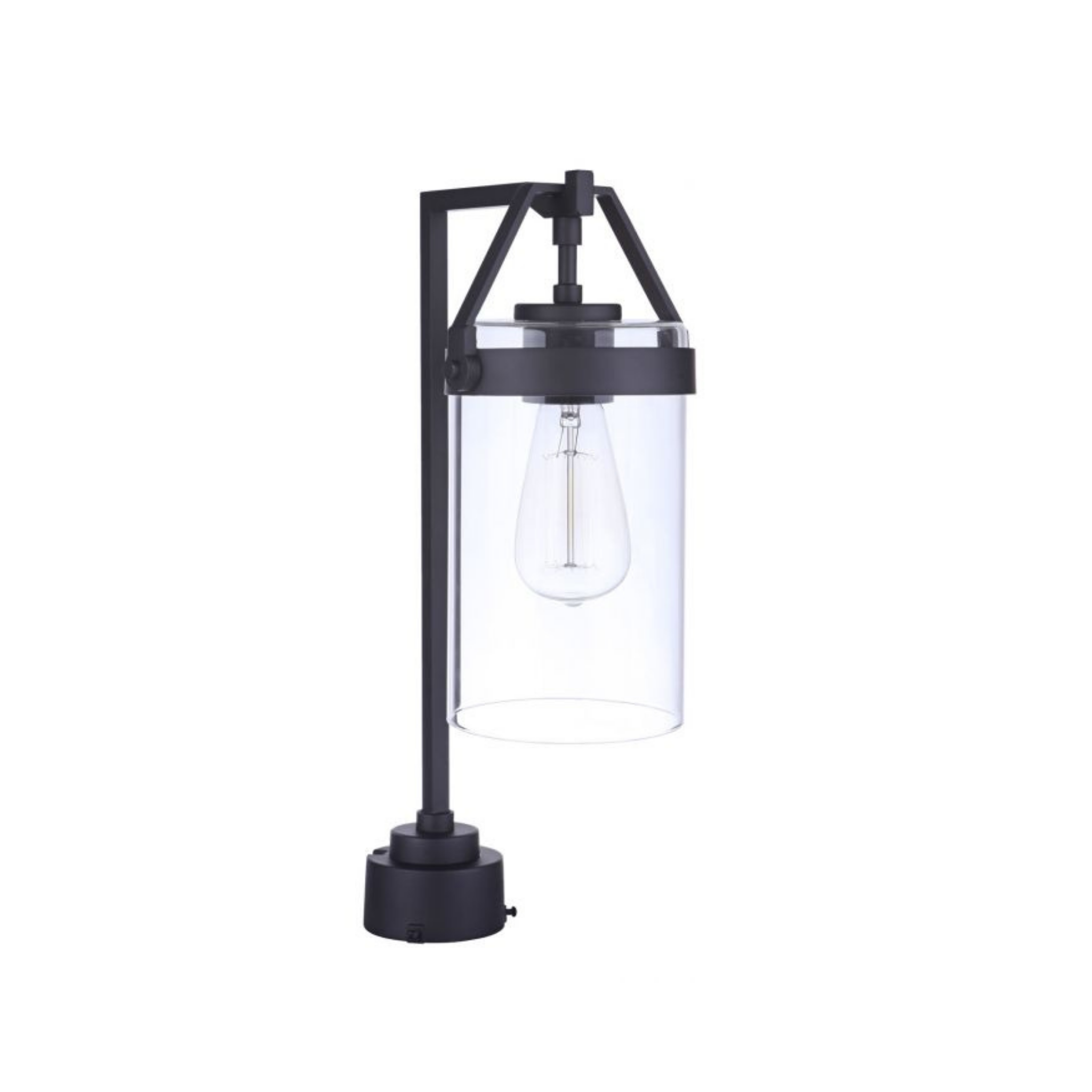Craftmade Franklin 1 Light Outdoor Post Mount - Durable Black Exterior Wall Light for Porch, Garden & Patio Lighting | Weather-Resistant Outdoor Sconce with Clear Glass Shade