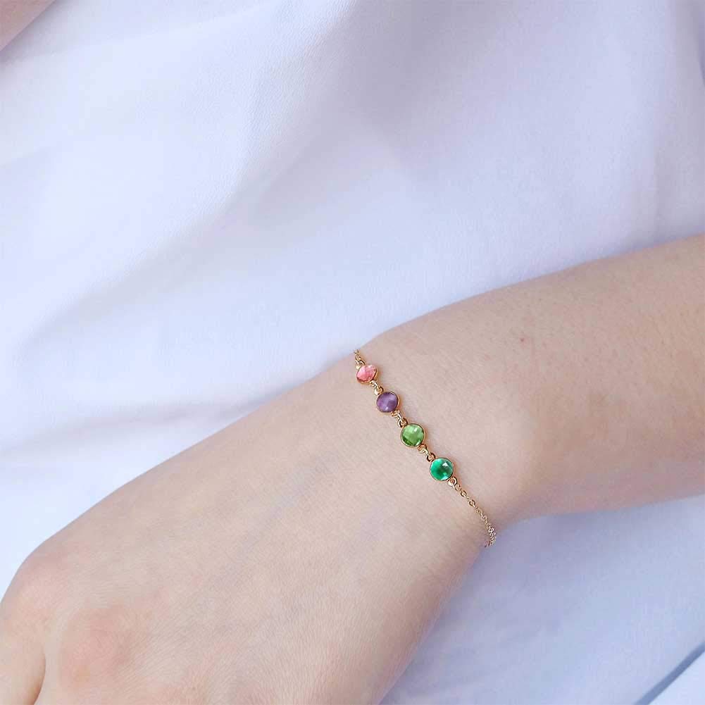 Personalized Birthstone Bracelets for Women - Custom Sterling Silver Mother Daughter Jewelry Set - Perfect Gift for Mother's Day, Birthday & Anniversary - Ideal for Family Bonding & Special Occasions