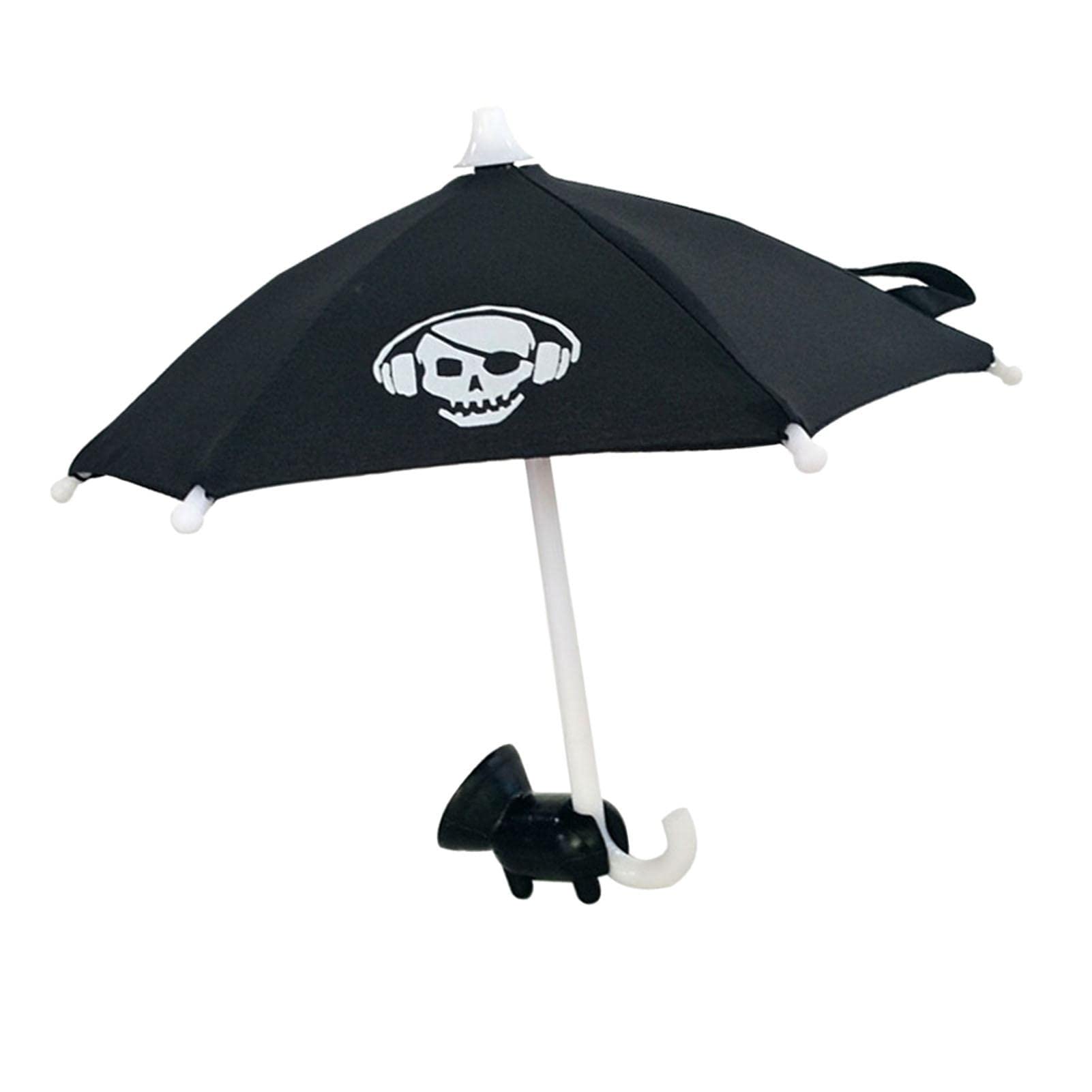 Adjustable Silicone Phone Umbrella Sun Shield with Suction Cup Stand - Black Skull/White Skull Design for Outdoor Phone Protection | Perfect for Beach, Pool, and Summer Activities