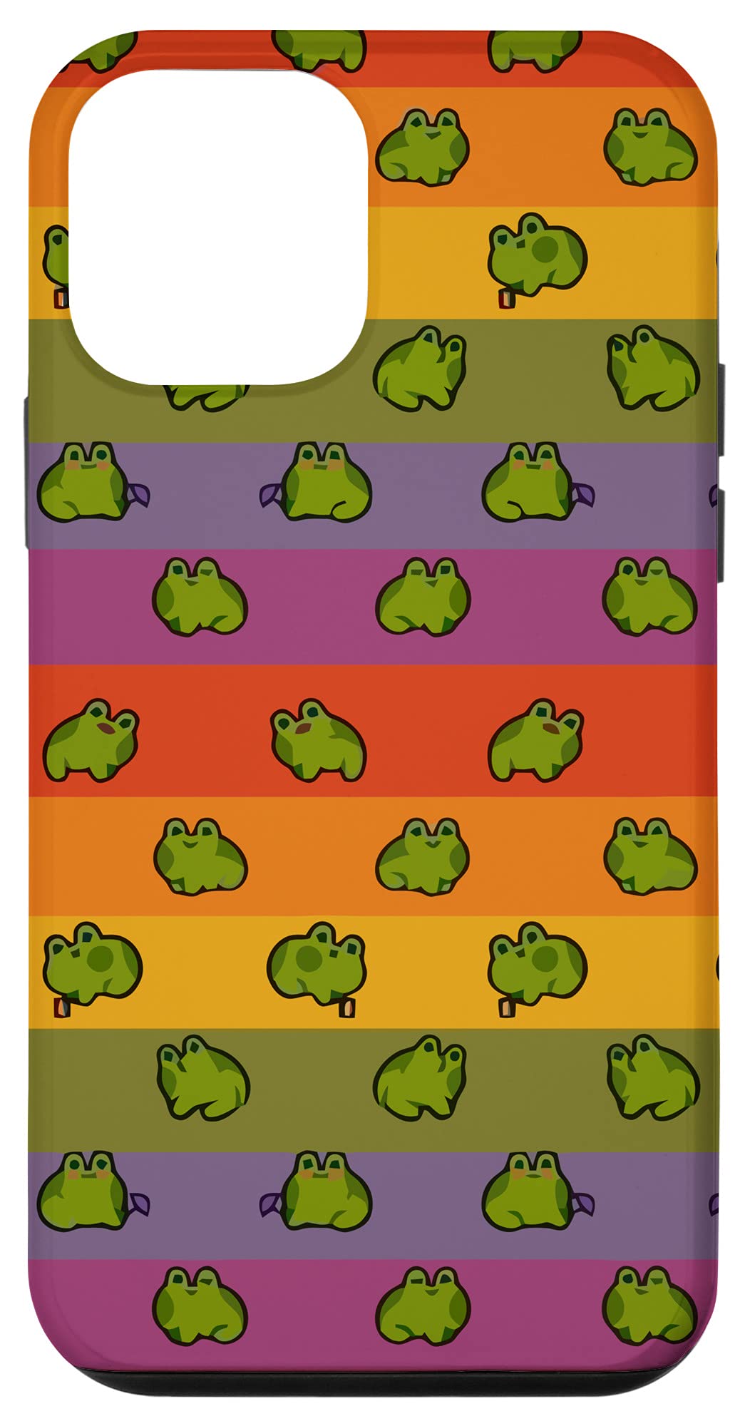 iPhone 12 Mini Cute Kawaii Frog LGBT Pride Flag Color Aesthetic Phone Case - Perfect for LGBTQ+ Supporters, Anime Fans & Kawaii Style Lovers