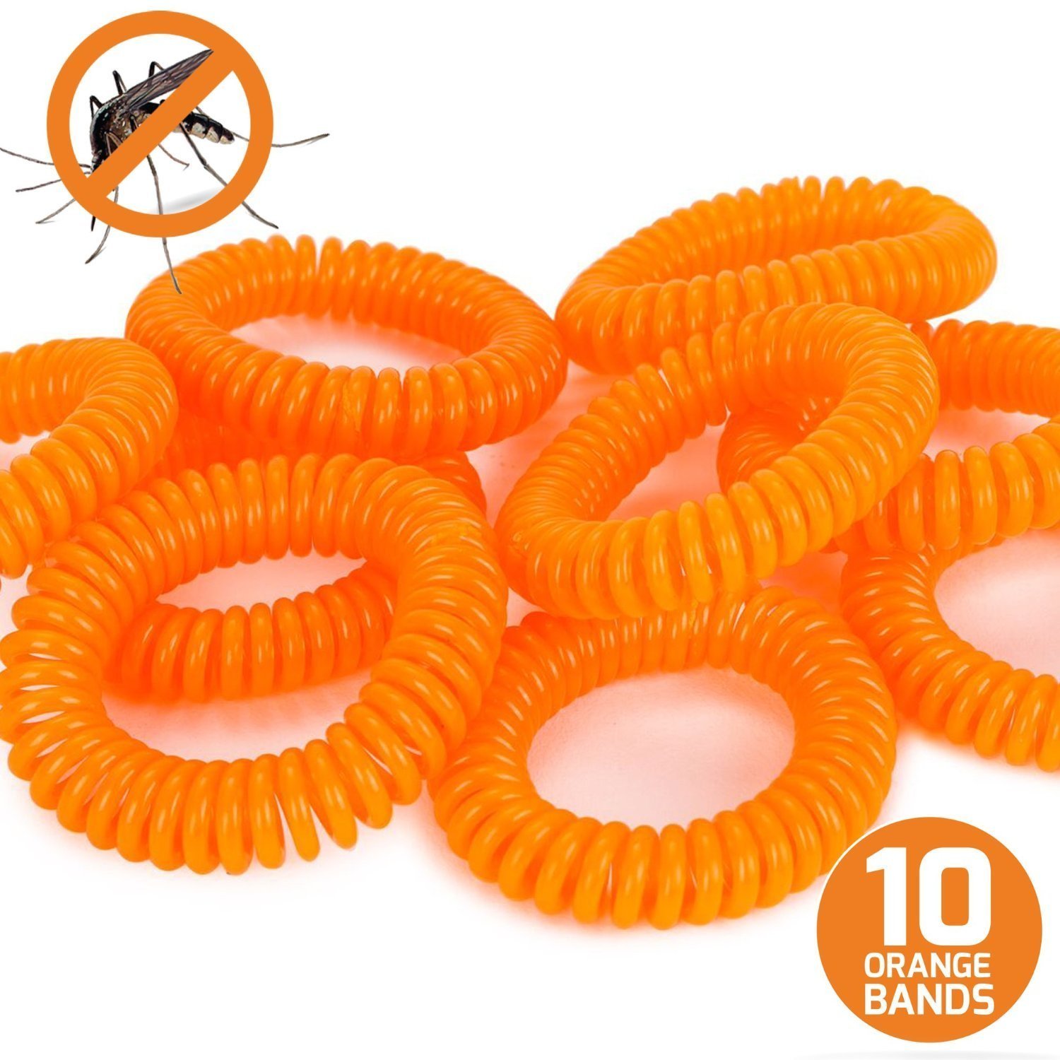 Mosquito Repellent Bracelets for Kids - 10 Pack Waterproof & Non-Toxic Spiral Wristbands - Outdoor Protection for Camping, Hiking & Playtime