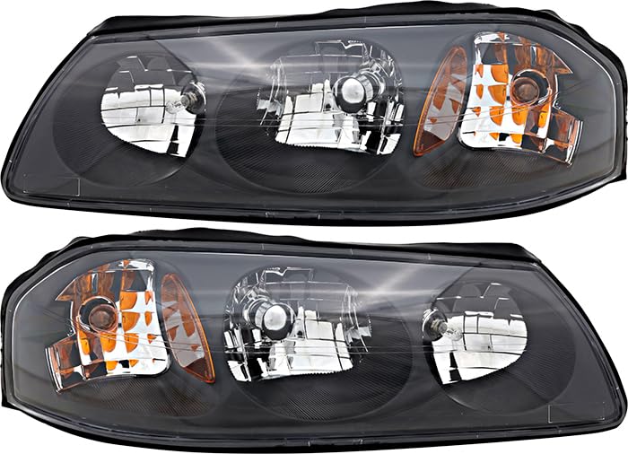 Chevrolet Chevy Impala Headlights Replacement Set - Halogen Headlamps for Driver & Passenger Side (2000-2004) | Perfect for Night Driving & Auto Restoration Projects