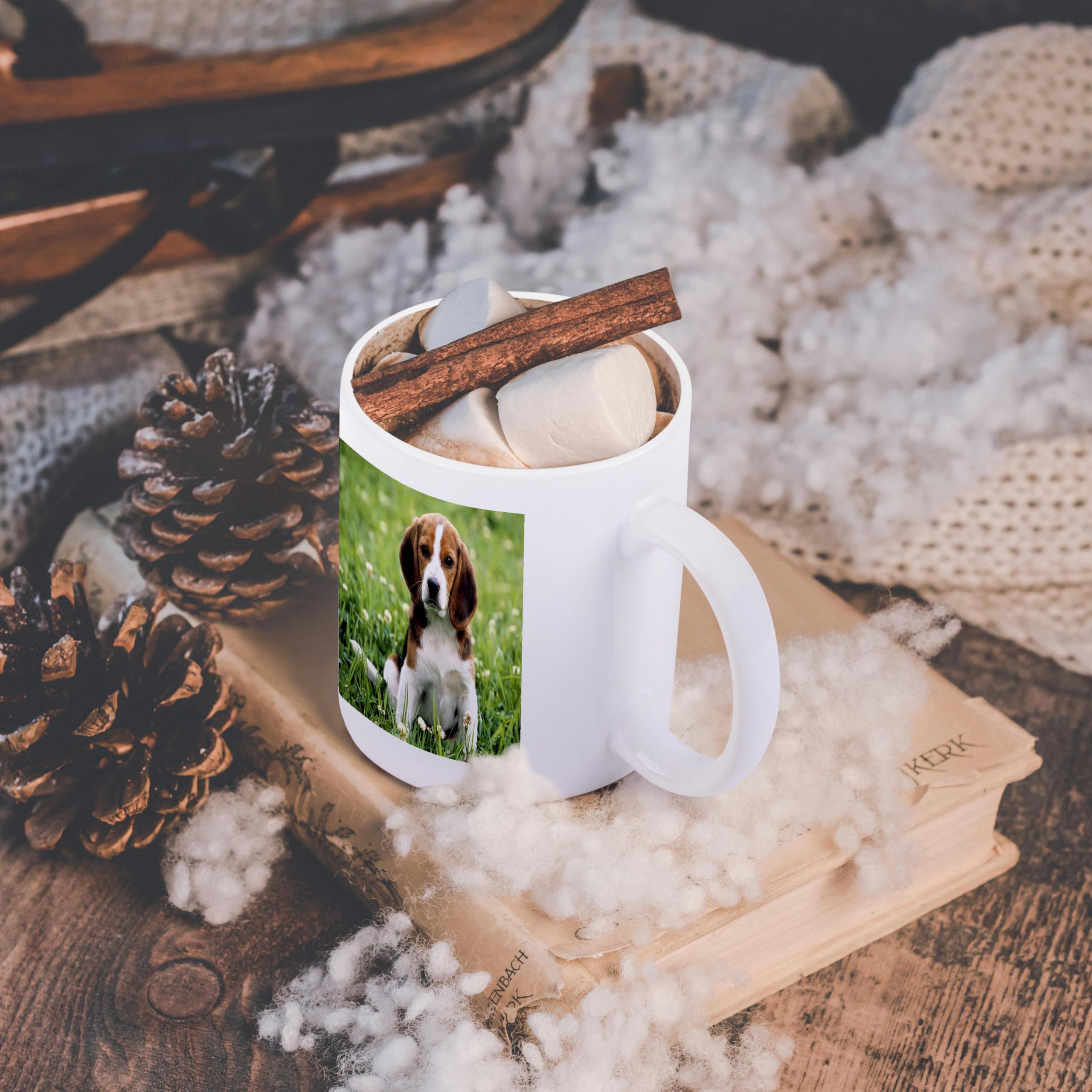 3dRose Beagle Lover Ceramic Coffee Mug 15 oz - Perfect for Dog Lovers, Office Use & Gift Giving