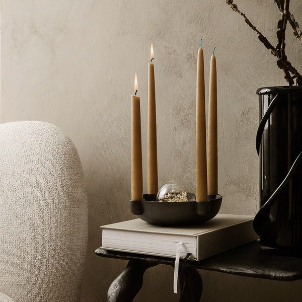 Premium ferm LIVING Dipped Candles - Set of 2 Natural Straw Scented Candles for Home Decor, Romantic Dinner & Relaxation