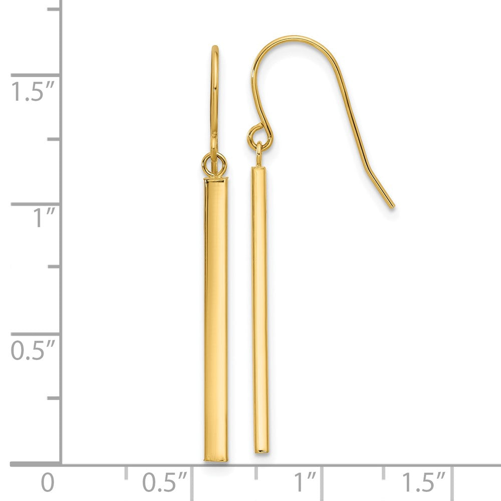 Gold Bar Dangle Earrings YE2178 - Elegant 14K Gold Plated Hoop Earrings for Women, Perfect for Parties, Weddings & Everyday Wear