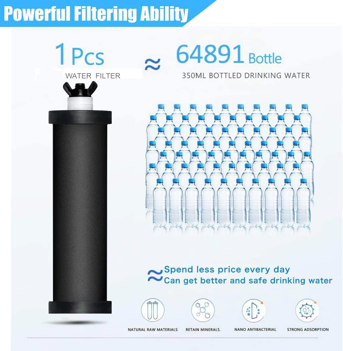 **Berkey® Water Filter Replacement - 4 Black & 4 Fluoride Filters (PF2) | NSF/ANSI 42 Certified | Compatible with Big, Royal & Travel Berkey® Gravity Systems | Perfect for Home, Camping & Emergency Preparedness**