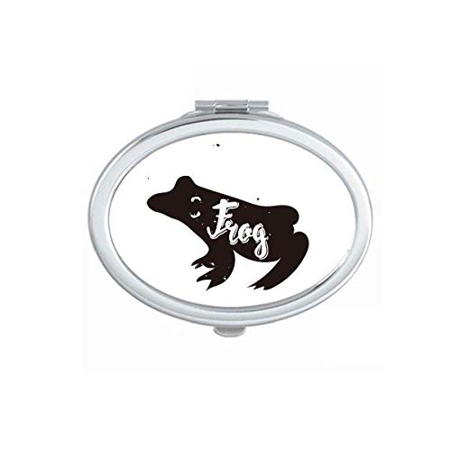 DIYthinker Portable Foldable Double-Sided Mirror - Black & White Frog Design for Makeup, Travel, and Home Decor | Compact Handheld Vanity Mirror for On-the-Go Touchups