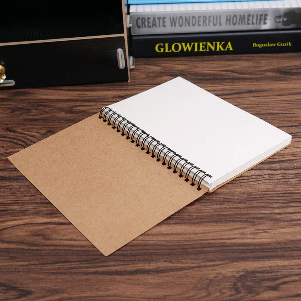 RAYNAG Spiral Bound Sketchbook - 50 Sheets Premium Kraft Paper for Drawing, Doodling & Sketching | Perfect Sketch Pad for Kids, Artists & Students | Ideal for School, Office & Creative Projects