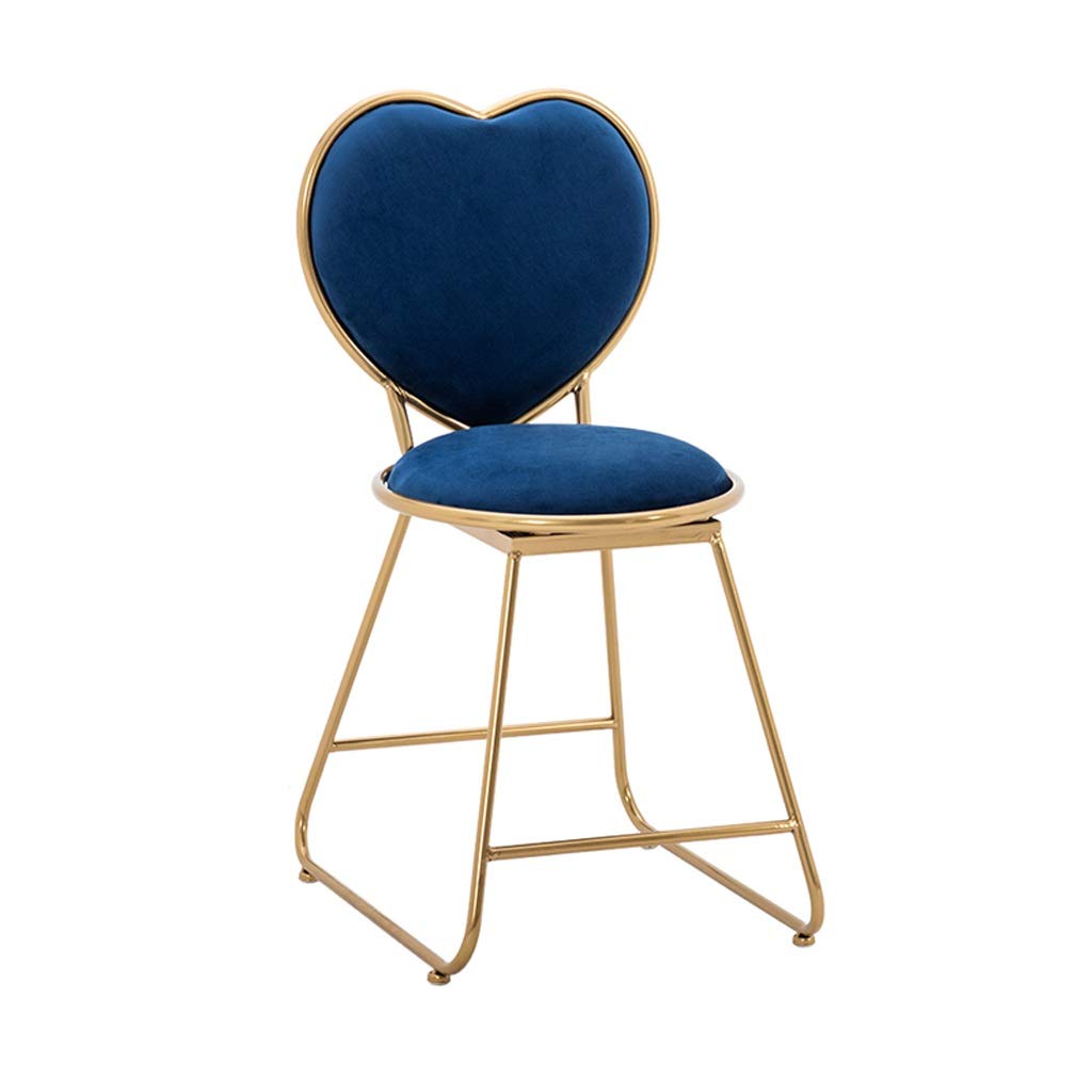 Blue Bar Stool with Backrest - Adjustable Height Dining Chair for Home, Office, Dressing Table & Beauty Salon | Comfortable Computer Chair for Work & Leisure