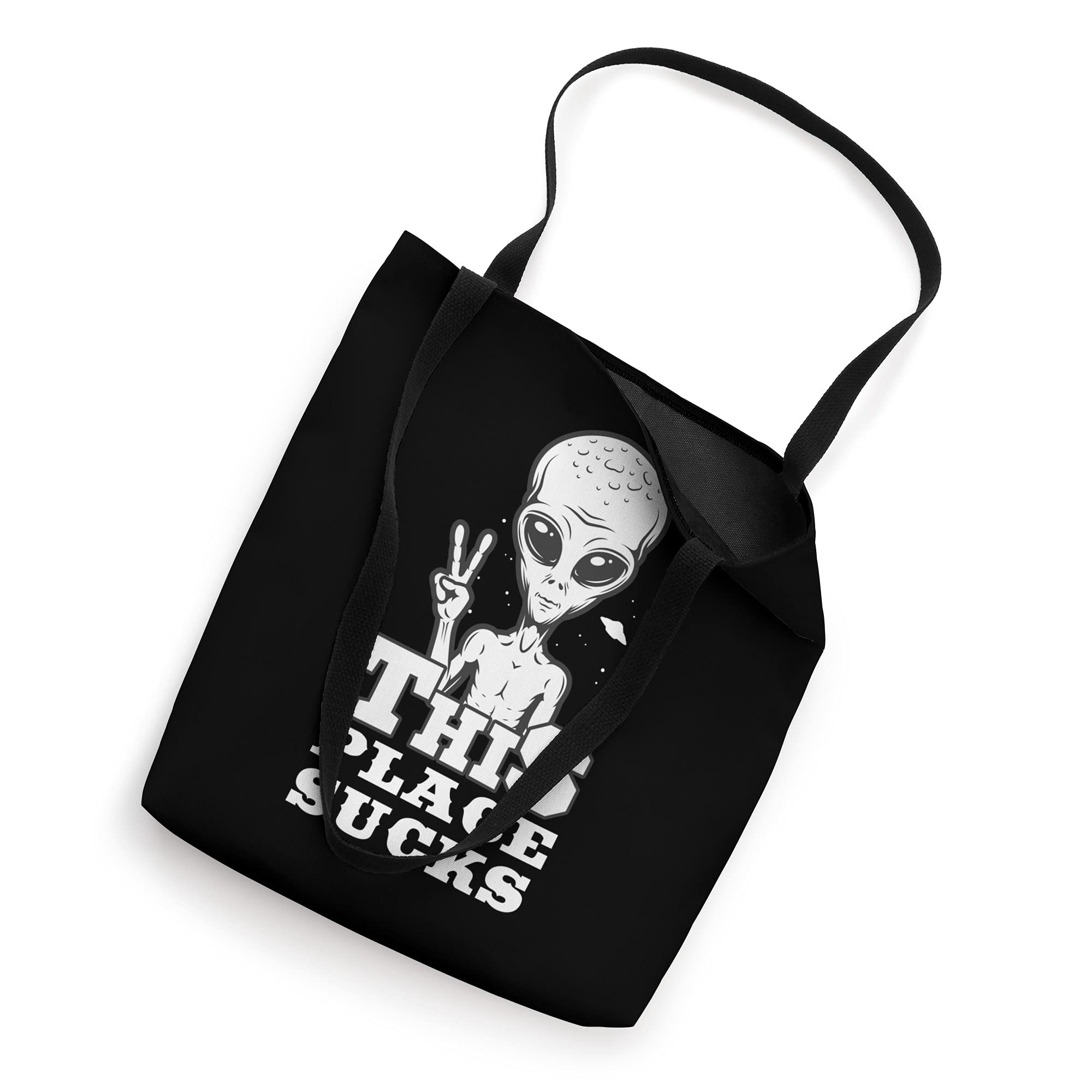 Alien & UFO Lovers Tote Bag - Unique Gift for Sci-Fi Enthusiasts - Perfect for Conventions, Comic Cons & Space-Themed Parties