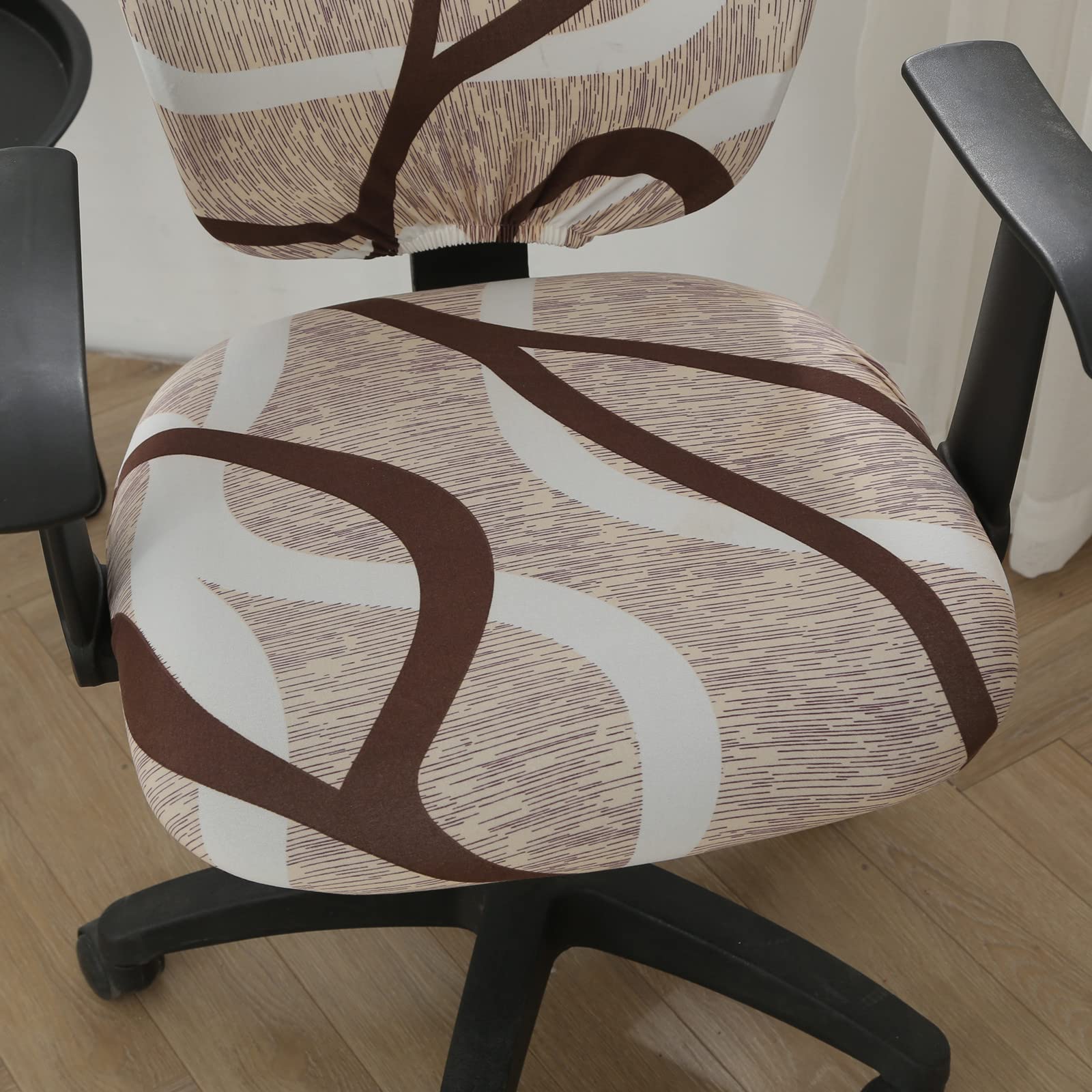 2-Piece Stretch Spandex Office Chair Cover - Universal Fit for Computer & Swivel Chairs - Protects from Dust & Stains - Perfect for Home Office, Gaming Setup & Workspace Decor