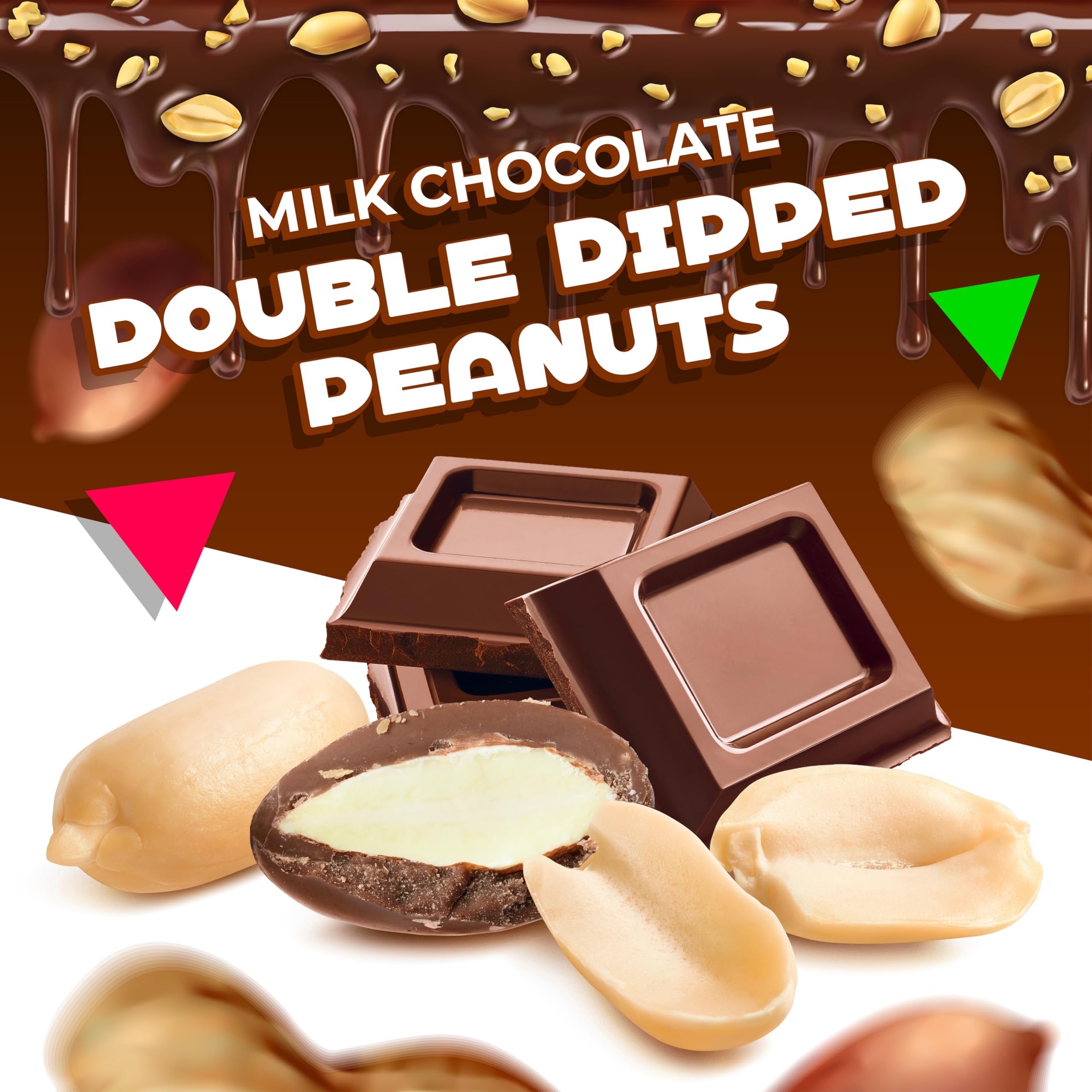 Premium Milk Chocolate Double Dipped Peanuts Candy - 2 Pound Bulk Bag | Gourmet Chocolate Covered Peanuts for Snacking, Gift Baskets & Party Treats