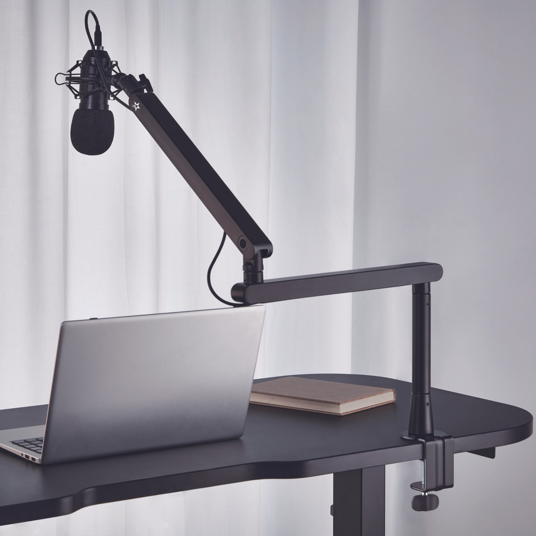 Glide Low Profile Microphone Arm - Adjustable Studio Boom Stand for Podcasting, Streaming & Voice Recording | Perfect for Home Studios & Content Creators