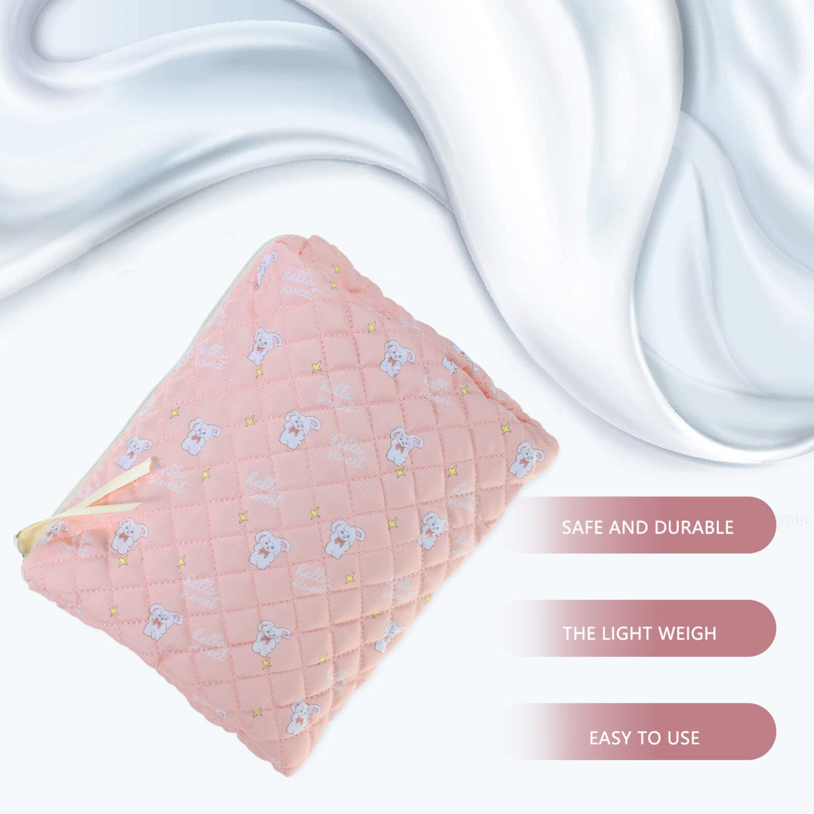 EXCLUZO Floral Printed Zippered Makeup Bag - Portable Cosmetic Organizer for Travel, Small Lipstick & Jewelry Storage - Pink (Perfect for On-the-Go Beauty Essentials & Coin Purse)