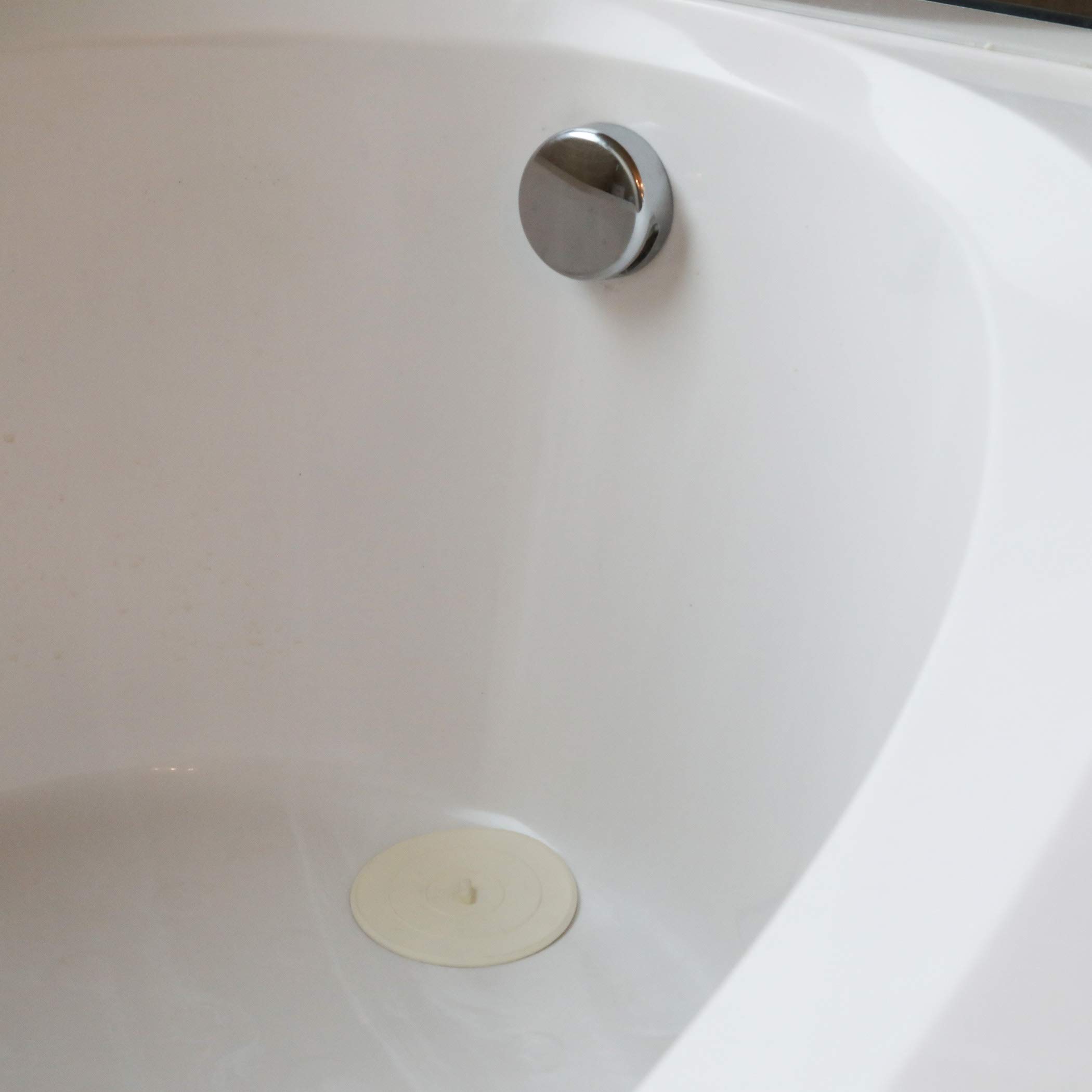 DANCO 89042P 5-Inch White Flat Kitchen Sink Stopper & Bathtub Drain Plug (2-Pack) - Perfect for Bathroom, Kitchen, and Utility Sink Drain Protection