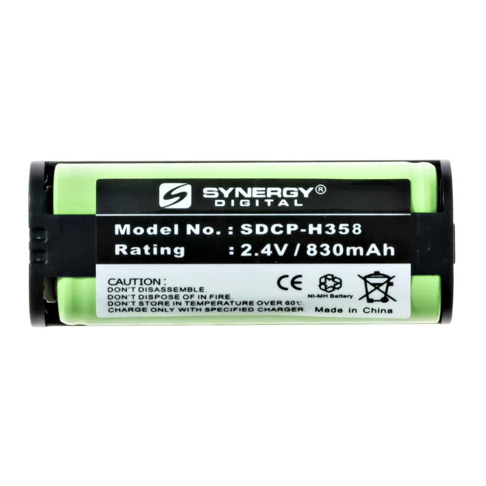 Synergy Digital Rechargeable Ni-MH Cordless Phone Batteries (2.4V 830mAh) - 4-Pack Compatible with Panasonic KX-TG5779 - Perfect for Home & Office Cordless Phones, Long-Lasting Power Solution