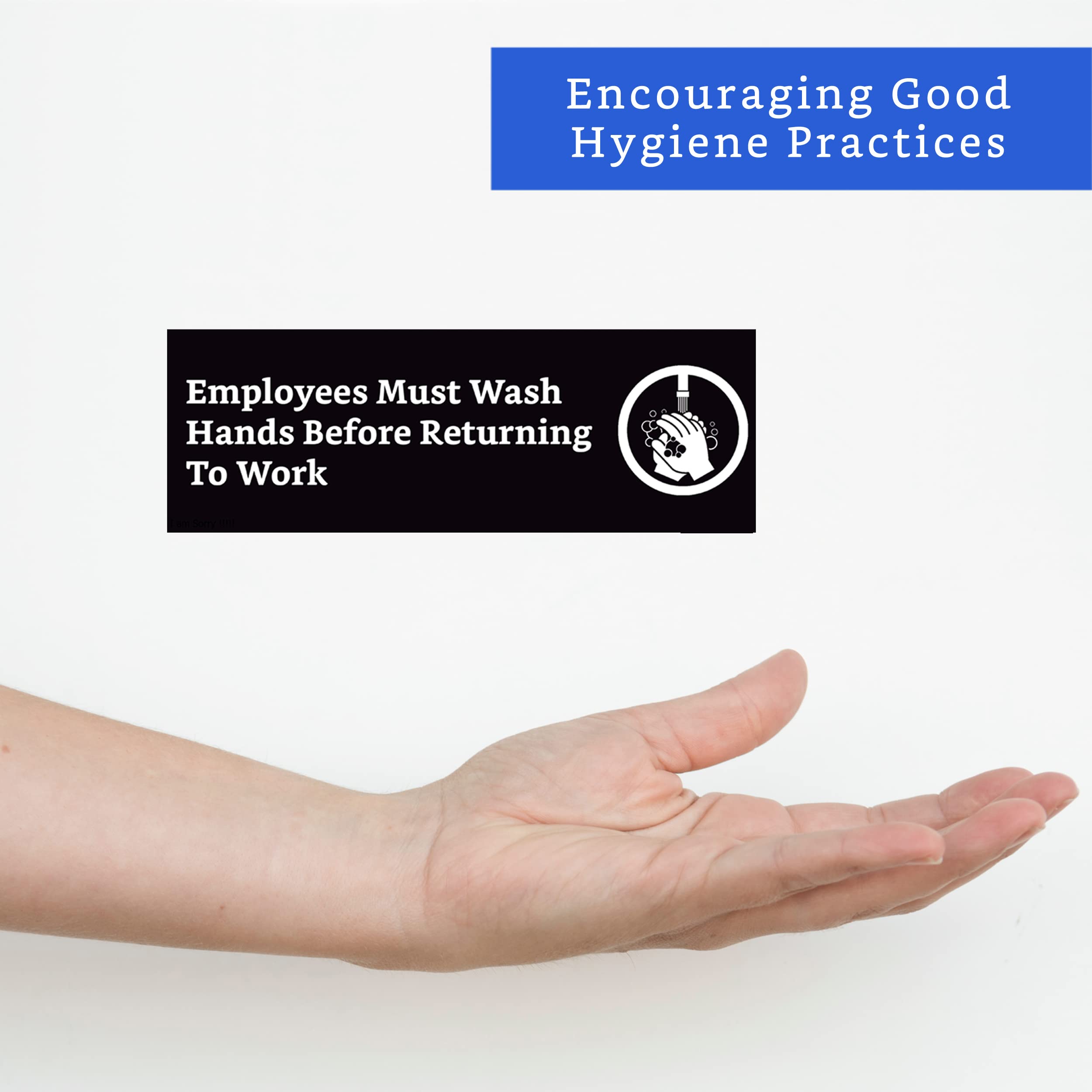 Employees Must Wash Hands Sign (4 Pack, 7.3