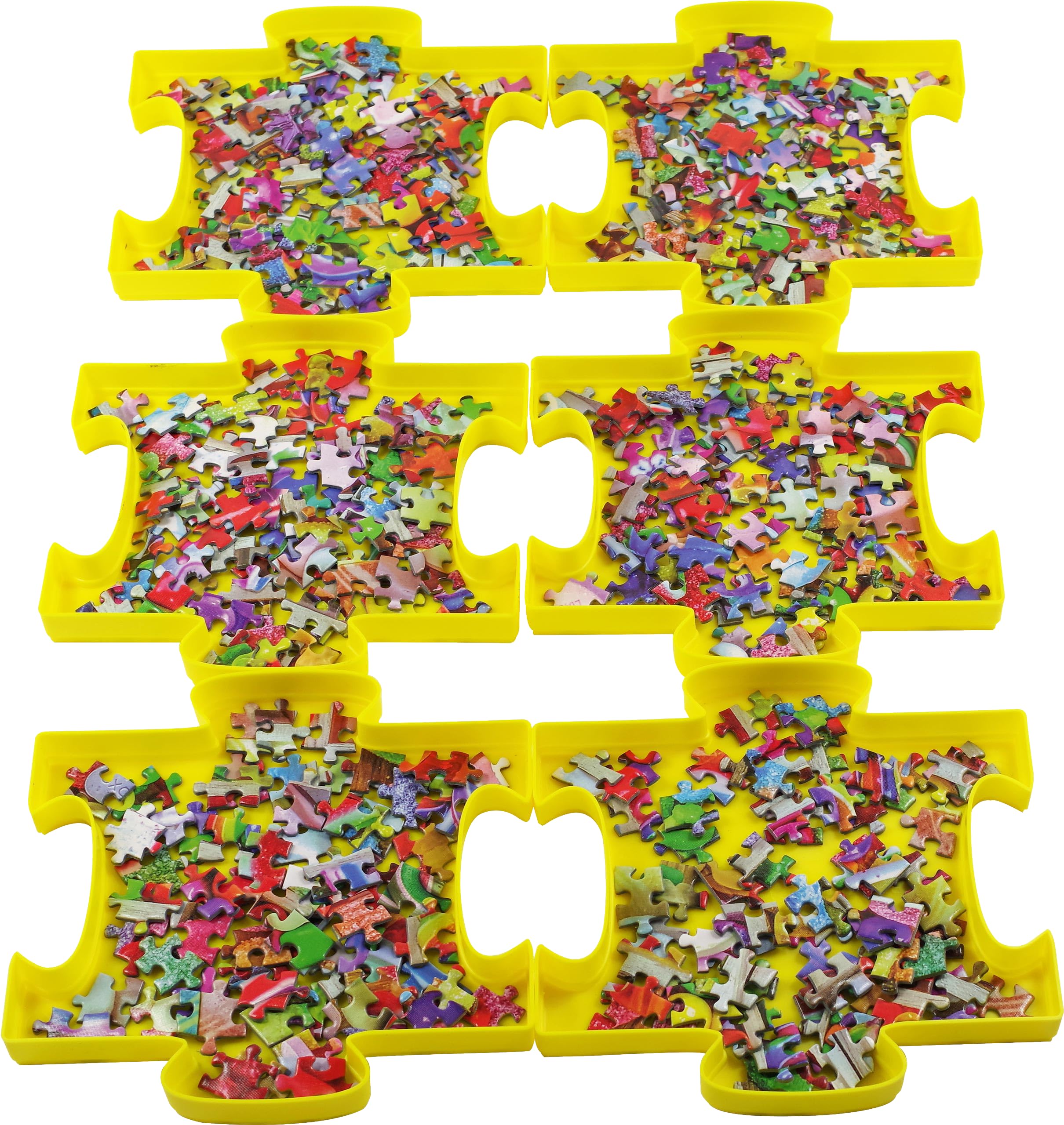 PETER PAUPER PRESS Jigsaw Puzzle Sorting Trays - Set of 6 Puzzle Organizer Trays for Adults & Kids - Perfect for 1000 Piece Puzzles, Board Games, and Craft Organization