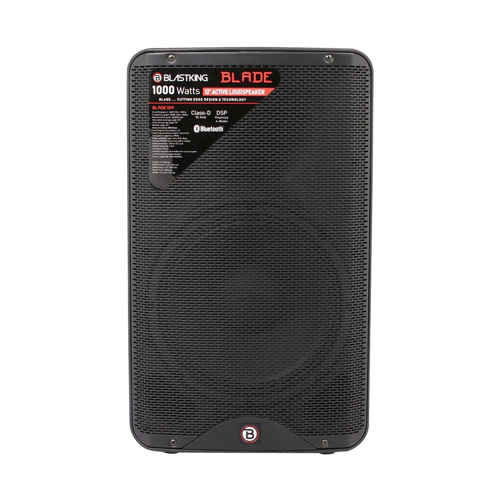 Blastking BLADE12A 12 Inch 1000W Active PA Speaker with DSP Processor - Perfect for Live Music, DJ Performances, and Outdoor Events