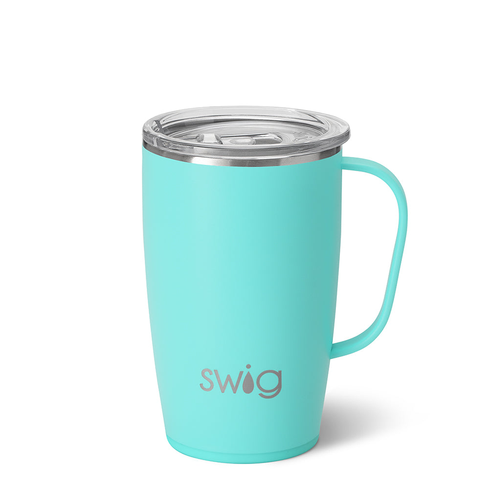 18oz Insulated Aqua Travel Mug - Leak Proof Stainless Steel Coffee Thermos for Hot & Cold Drinks - Perfect for Commuting, Hiking, and Office Use