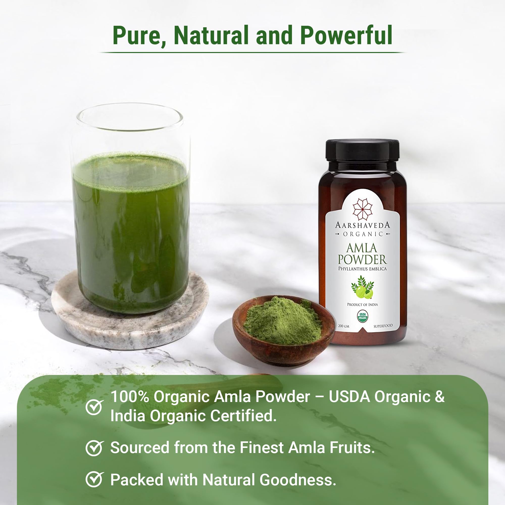 Organic Amla Powder (Indian Gooseberry) for Hair Growth & Skin Care - 200Gm | Natural Scalp Treatment & Edible Supplement | No Preservatives | Perfect for Smoothies, Face Masks & Hair Treatments