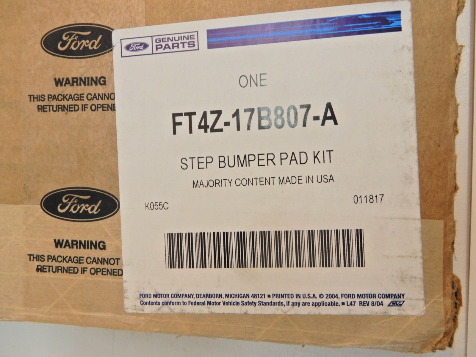 Genuine Ford FT4Z-17B807-A Rear Bumper Protector with Logo - Durable Car Bumper Guard for Ford Vehicles, Perfect for Parking & Scratch Protection