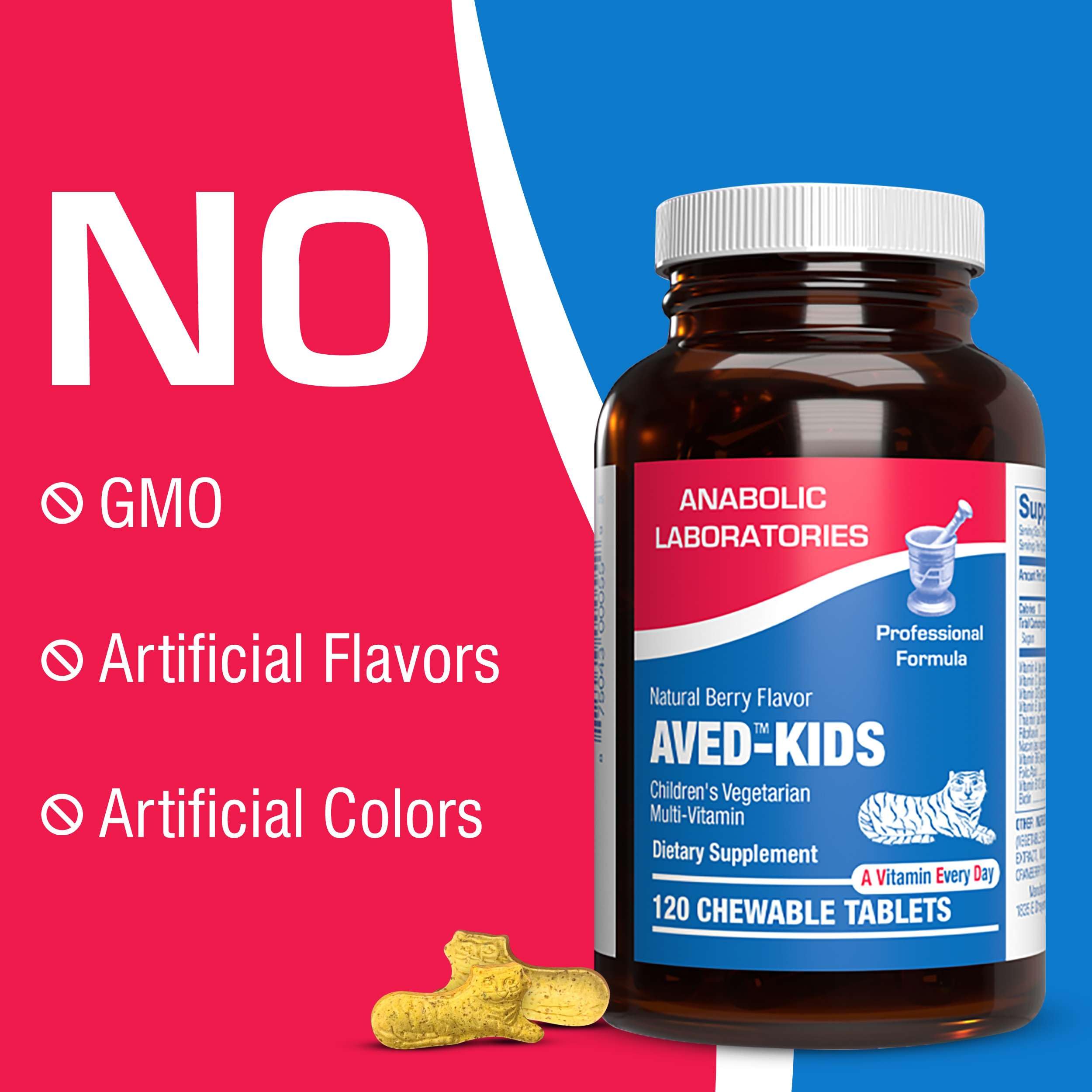 Best Kids Multivitamin with Iron - 120 Chewable Tiger Tablets | Vitamins A, B, C, D, E + Iron, Calcium, Magnesium & Zinc | Natural Berry Flavor | Supports Immune System & Growth | Perfect for Picky Eaters & Active Children