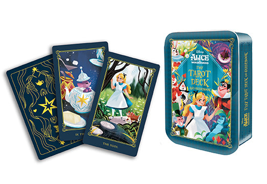 Alice in Wonderland Tiny Tarot Deck with Guidebook - Mini Tarot Cards for Divination, Gift & Travel | Perfect for Beginners, Collectors & Fantasy Lovers