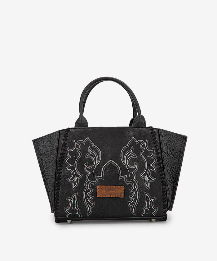 Wrangler Embroidered Boot Scroll Tote Bag for Women - Western Style Cowgirl Purse for Everyday Use, Shopping & Travel