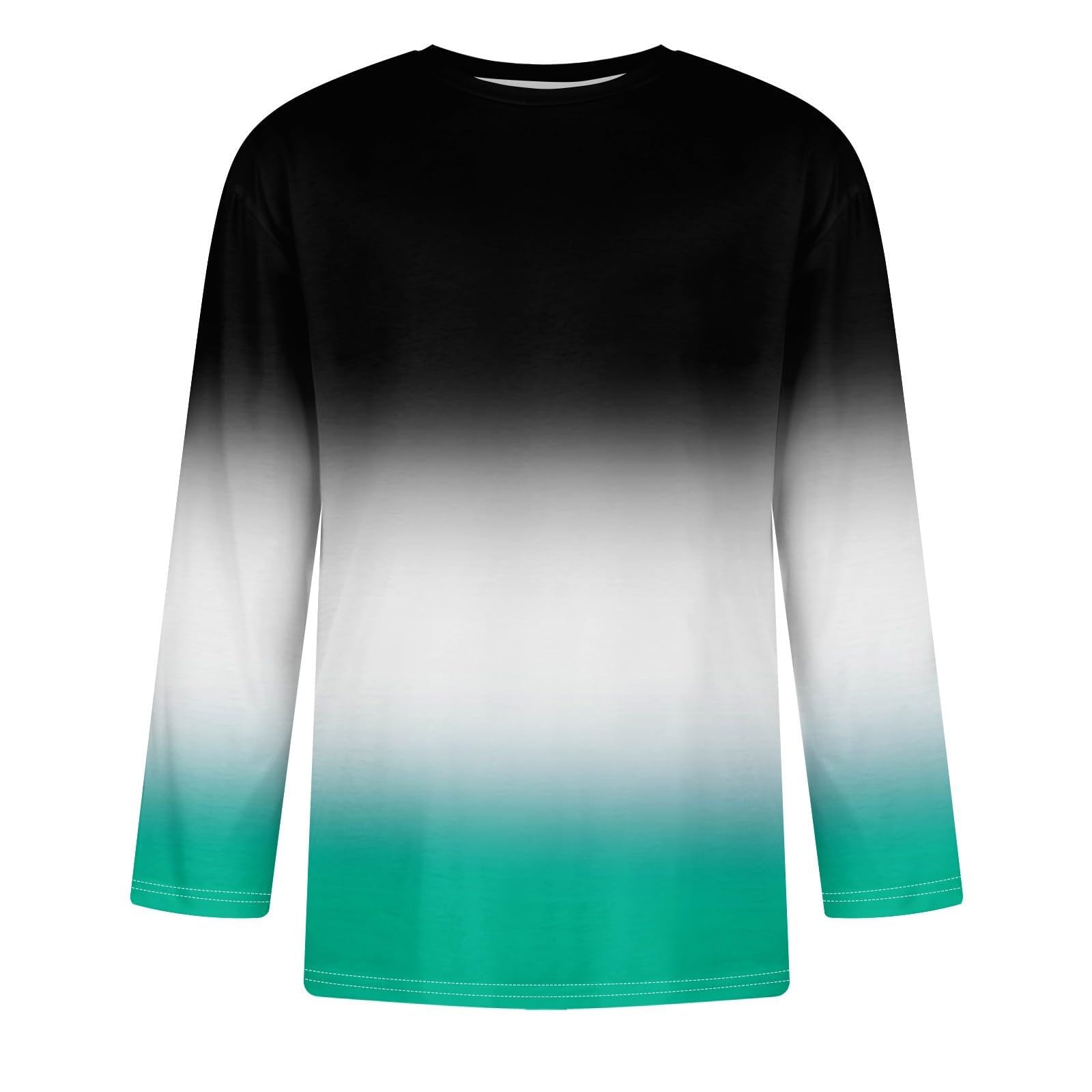 Wodceeke Men's 3/4 Sleeve Graphic T-Shirt - Gradient Print Summer Fashion Tee for Streetwear & Casual Outfits | Perfect for Daily Wear, Parties, and Outdoor Activities 2024