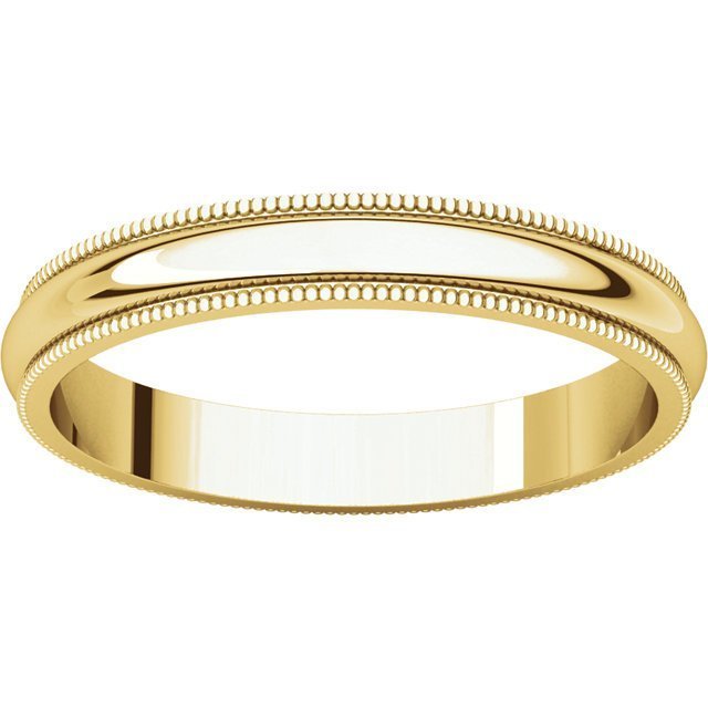 14K Gold 3mm Milgrain Wedding Band for Women - Elegant & Timeless Bridal Ring for Engagement, Anniversary & Special Occasions