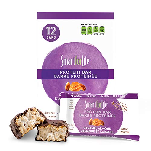 Smart for Life High Protein Bars - Caramel Almond Crunchy 19g Protein Snack Bars (12 Pack) | Keto Friendly, Low Carb, Gluten Free | Perfect for Workout Recovery, On-the-Go Snacking & Weight Management