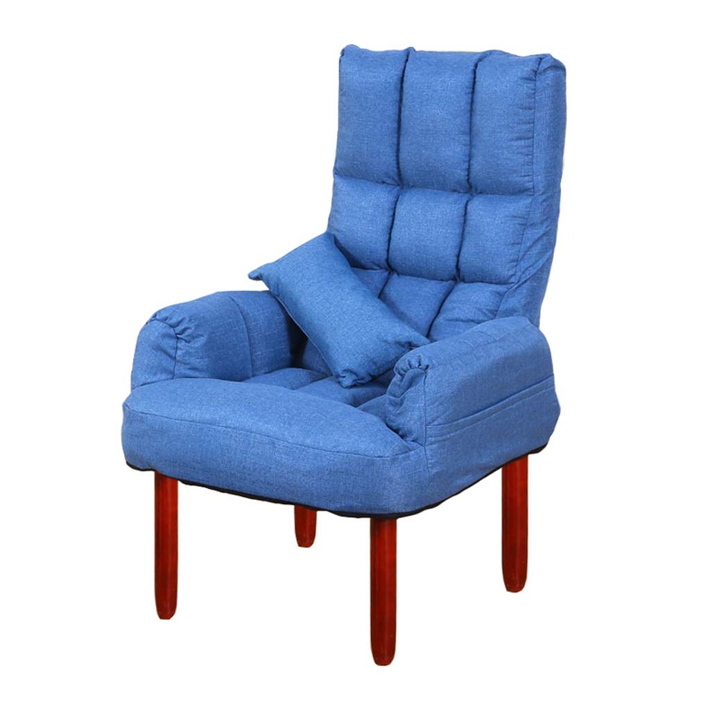 **Adjustable Recliner Folding Deck Chair - Outdoor Sun Lounger, Patio Dining, Living Room, Bedroom, Cafe & Hotel Armchair with Backrest (Blue) - Perfect for Relaxing by the Pool, Beach, or Garden**