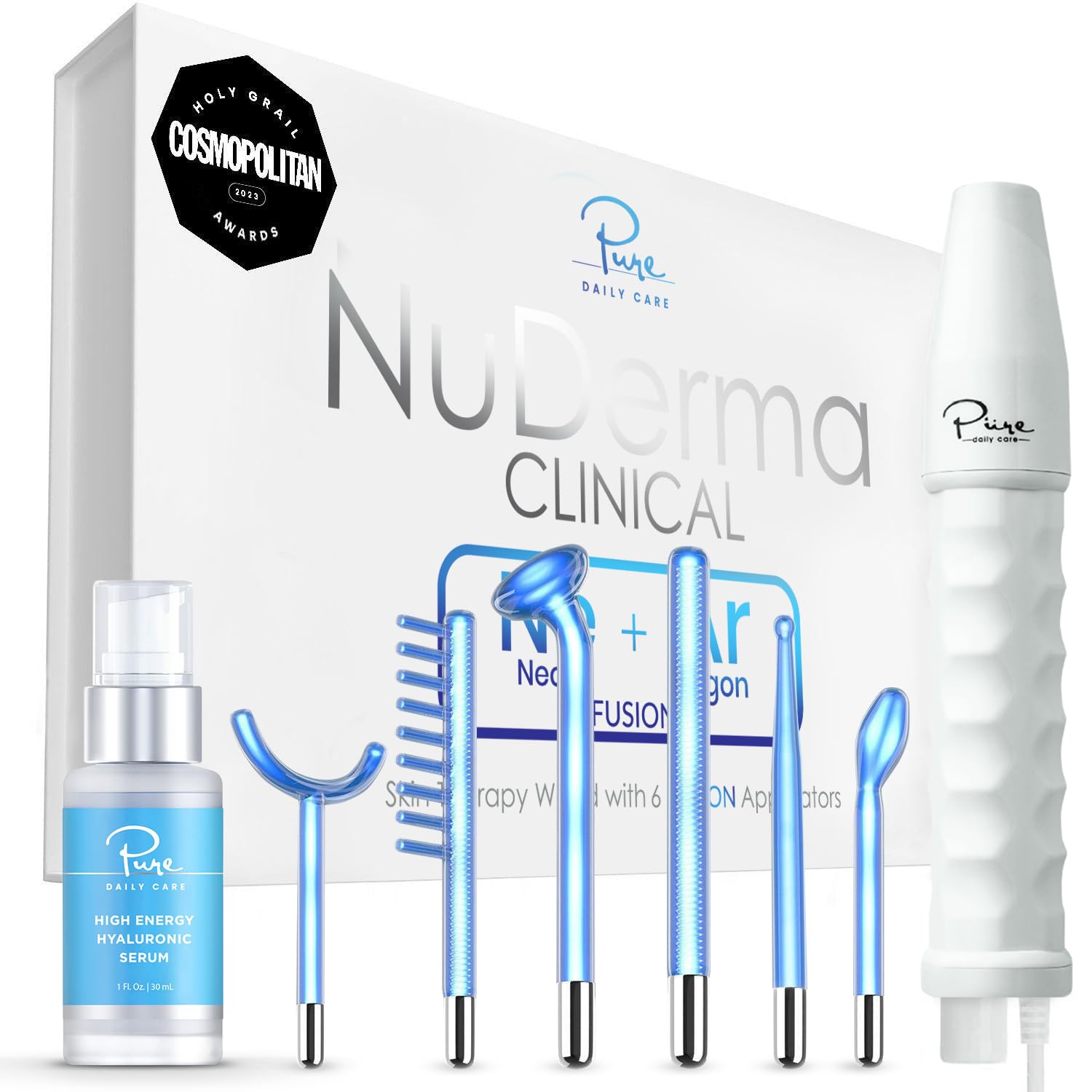 NuDerma Clinical & High Energy Hyaluronic Acid Serum 1oz - Anti-Aging Face Moisturizer for Wrinkles & Dry Skin | Day & Night Hydration Boost | Perfect for Daily Skincare Routine & Travel