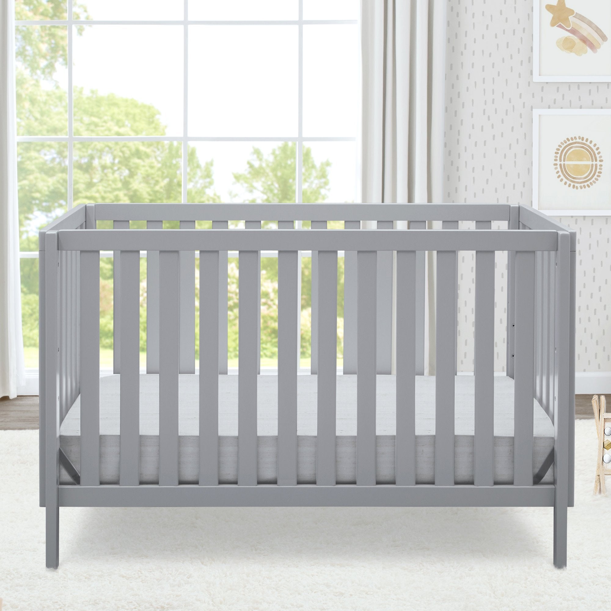 Milo 3-in-1 Convertible Baby Crib - White Wooden Nursery Bed with Toddler Rail & Daybed Conversion - Perfect for Newborns to Toddlers in Modern Nursery Rooms