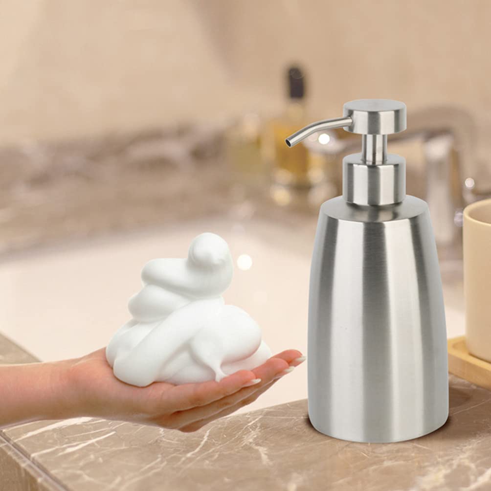 Hemoton Stainless Steel Foam Soap Dispenser - Travel Size Bubble Maker for Liquid Soap, Face Wash & Hand Wash | Portable Foamer Bottle for Kitchen, Bathroom, Gym & Outdoor Use