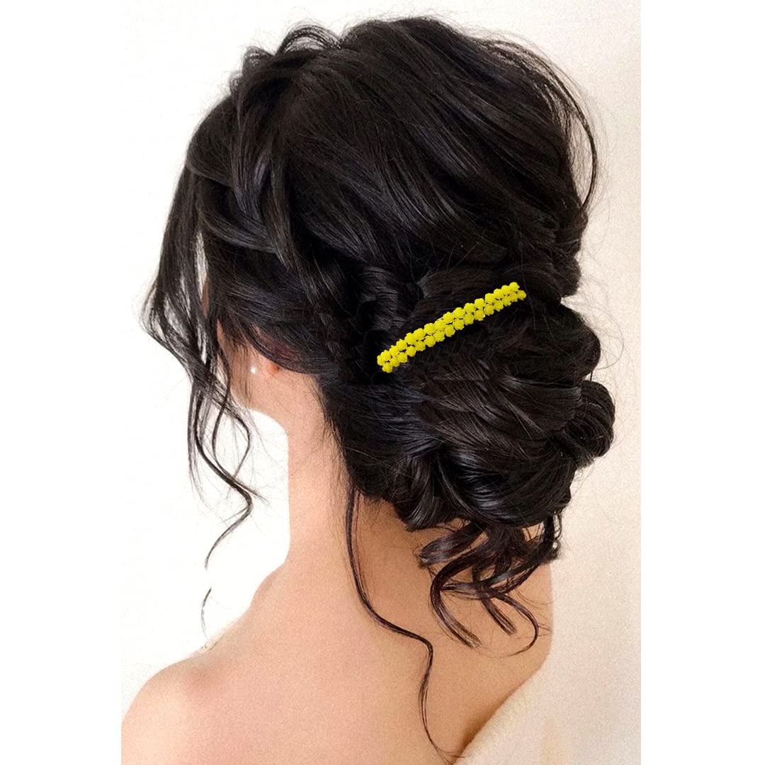 Stylish Artificial Hair Pins with Flare Stones & Pearls for Women & Girls - Perfect for Weddings, Parties & Everyday Elegance (2530)