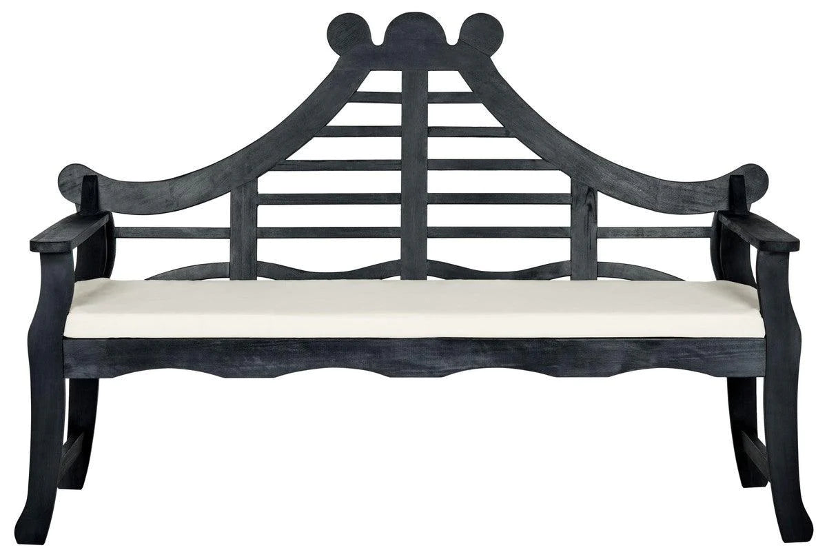 Dark Slate Grey Classic Curved Garden Bench - Outdoor Patio Furniture for Backyard, Porch & Garden Decor - Weather-Resistant & Comfortable Seating