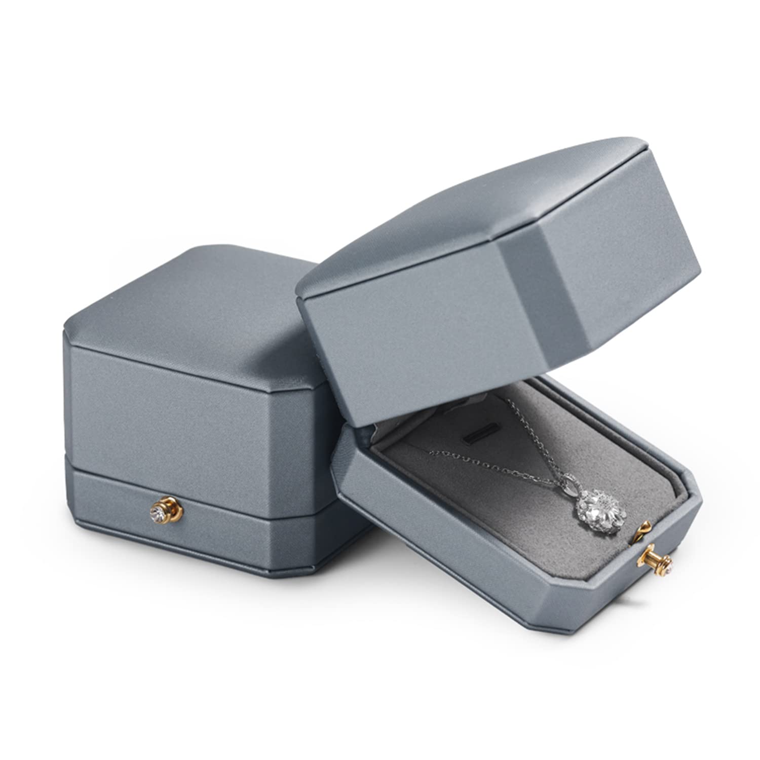 Premium Leather Jewelry Gift Box for Necklace & Earrings - Elegant Storage & Travel Organizer for Women's Accessories
