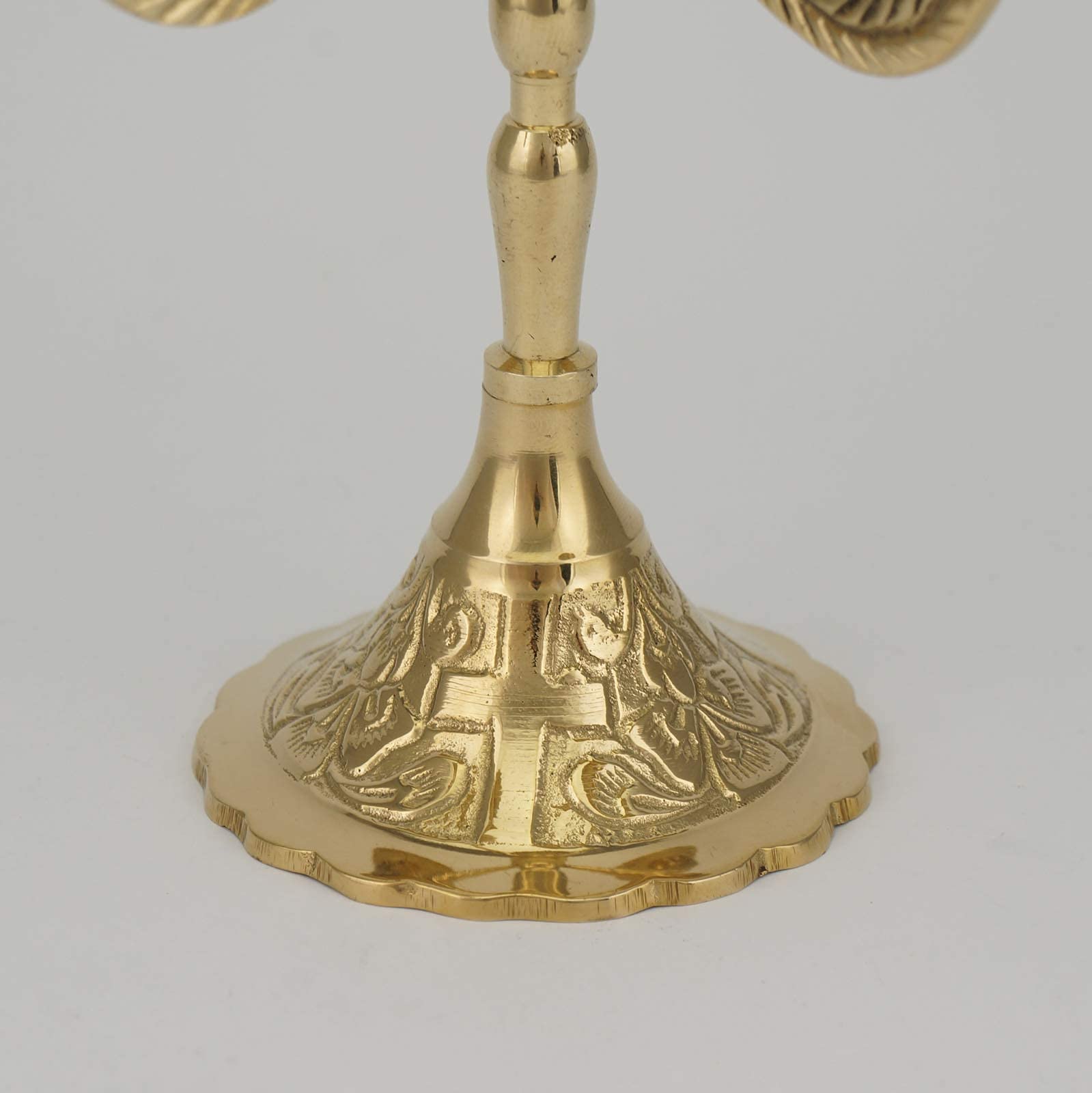 Traditional Orthodox Brass Candelabra with 5 Arms - Includes 100 Pure Beeswax Candles for Prayer Corner, Home Altar & Church Decor | Religious Candle Holder for Orthodox Christian Worship, Meditation & Spiritual Spaces