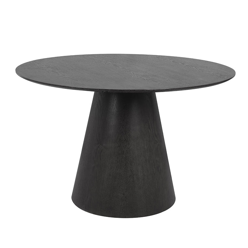 120cm Round Dining Table - Modern Black Wooden Table for Kitchen, Dining Room, Breakfast Nook | Perfect for Small Spaces & Family Gatherings