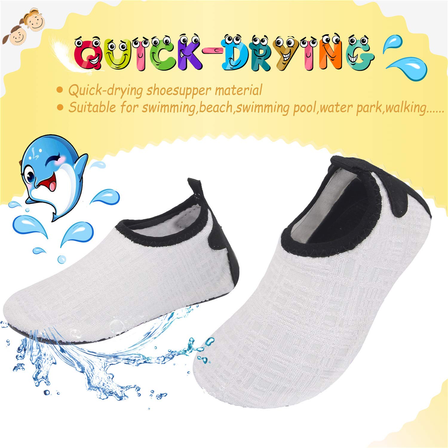 Storeofbaby Quick Dry Baby Water Shoes for Boys & Girls - Barefoot Aqua Socks for Swimming, Beach, Pool, and Outdoor Water Activities