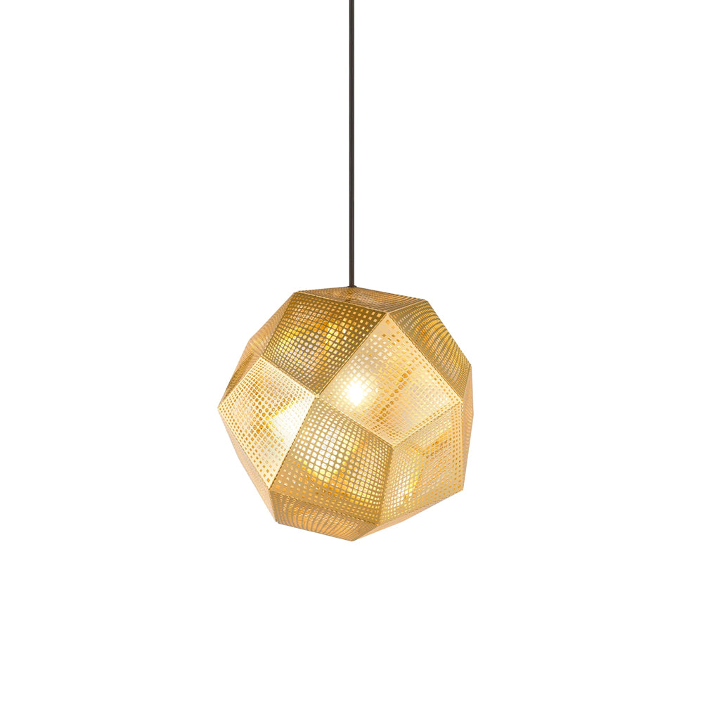 Modern Etch Pendant Light - Handcrafted Glass Shade with Adjustable Hanging Cord - Perfect for Kitchen Island, Dining Room & Bedroom Lighting Decor