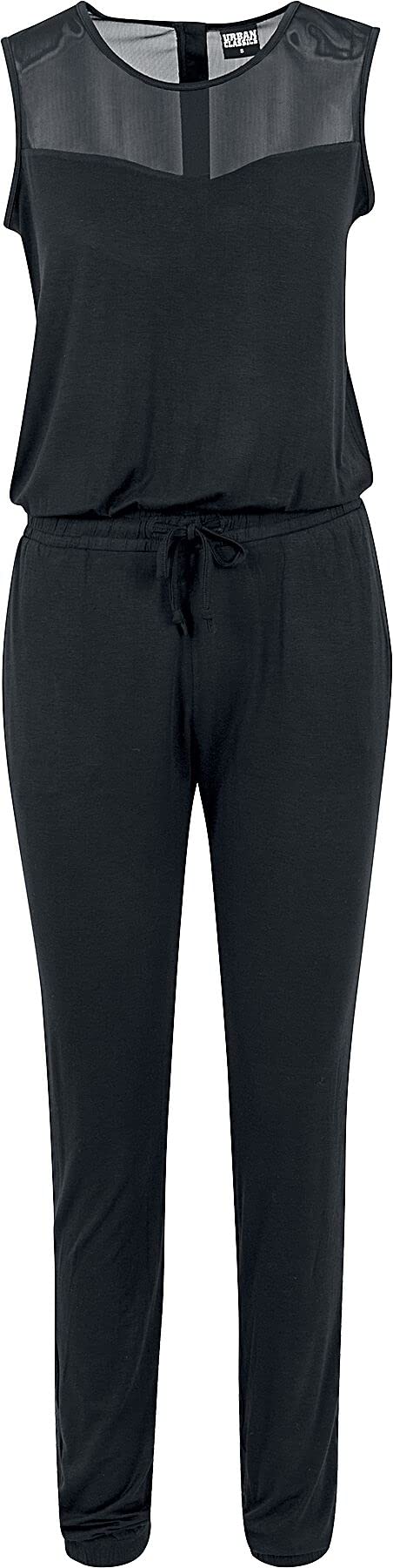 Women's TECH MESH Long Sleeve Jumpsuit - Black - XXL - Comfortable & Stylish One-Piece Outfit for Work, Travel & Casual Wear