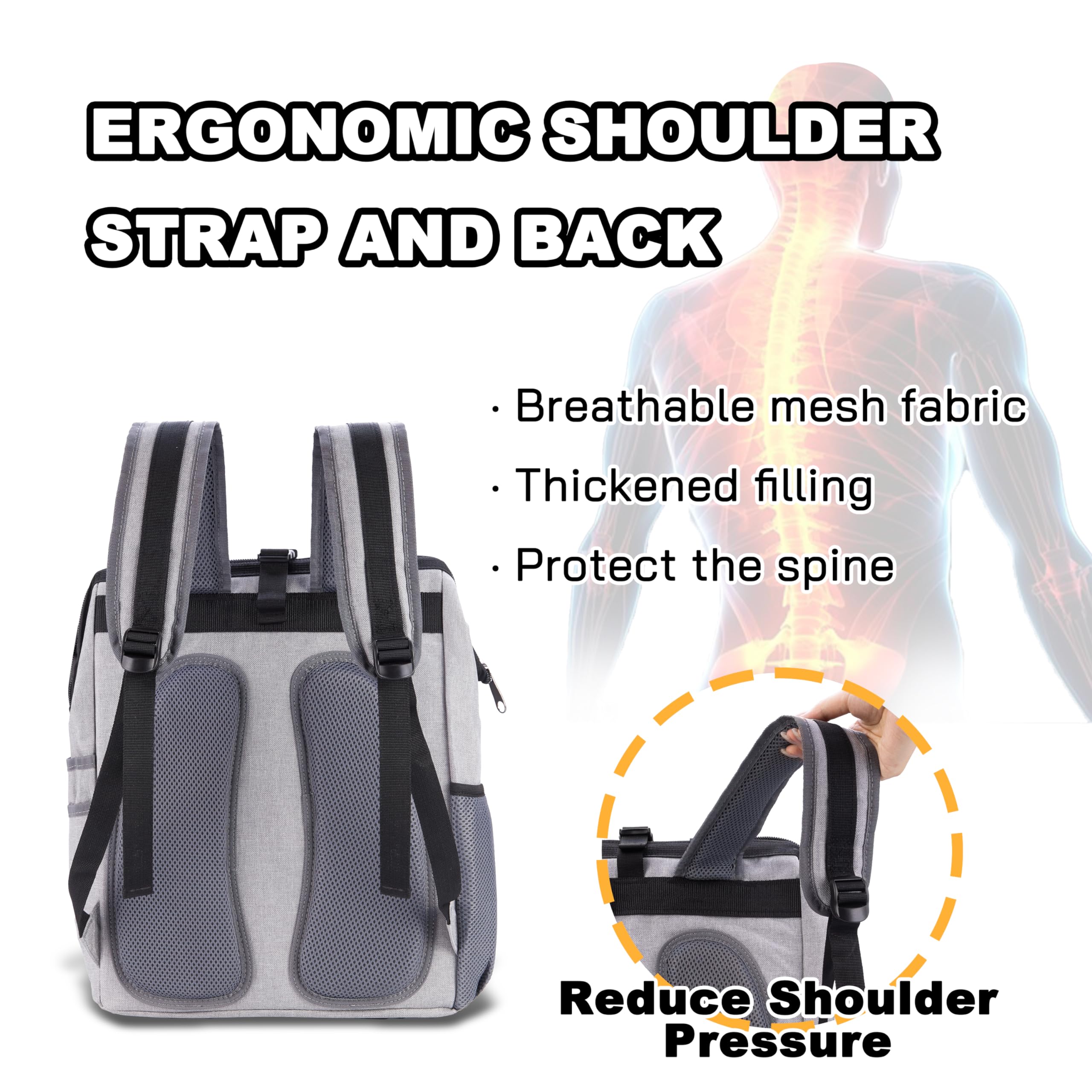 Heavy Duty Backpack Tool Bag with Padded Back Support - Durable Electrician Tool Kit Organizer for Plumbers, HVAC & Cable Technicians - Perfect for Job Sites, Home Repairs & Outdoor Work